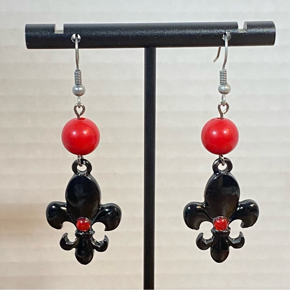 Fluer De Lis Earrings Handmade